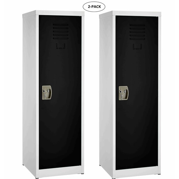 Adiroffice 48in Locker for Kids, Black, 2PK ADI629-01-BLK-PKG-2